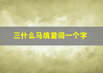 三什么马填量词一个字