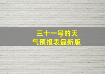 三十一号的天气预报表最新版