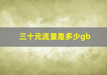 三十元流量是多少gb