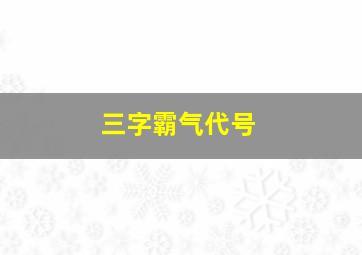 三字霸气代号