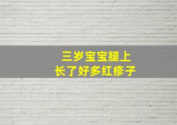 三岁宝宝腿上长了好多红疹子