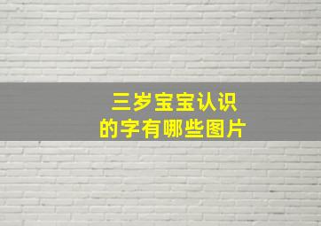 三岁宝宝认识的字有哪些图片