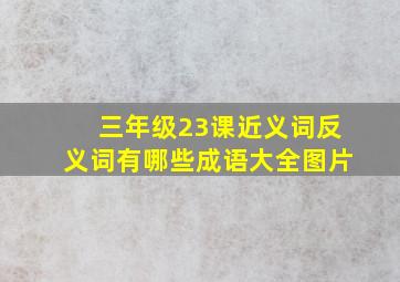 三年级23课近义词反义词有哪些成语大全图片