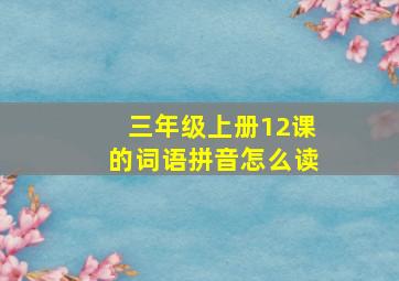 三年级上册12课的词语拼音怎么读