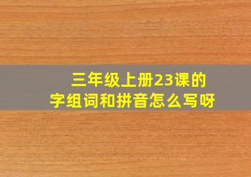 三年级上册23课的字组词和拼音怎么写呀