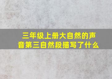 三年级上册大自然的声音第三自然段描写了什么