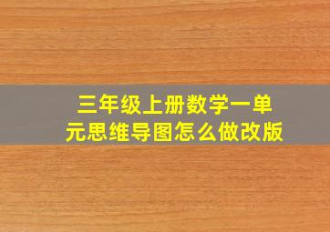 三年级上册数学一单元思维导图怎么做改版