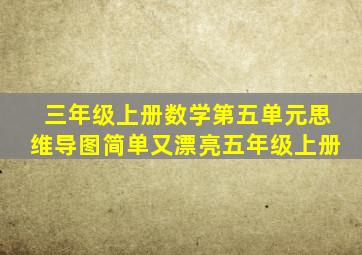 三年级上册数学第五单元思维导图简单又漂亮五年级上册