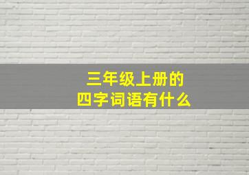 三年级上册的四字词语有什么