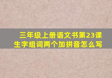 三年级上册语文书第23课生字组词两个加拼音怎么写