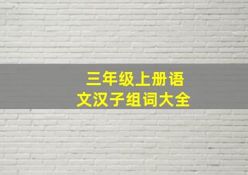 三年级上册语文汉子组词大全