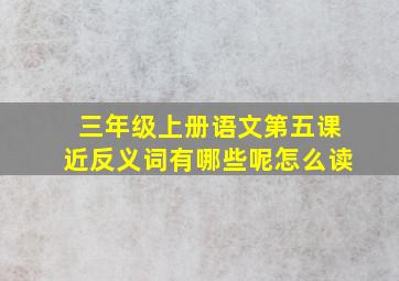 三年级上册语文第五课近反义词有哪些呢怎么读