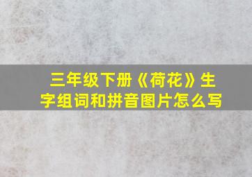 三年级下册《荷花》生字组词和拼音图片怎么写