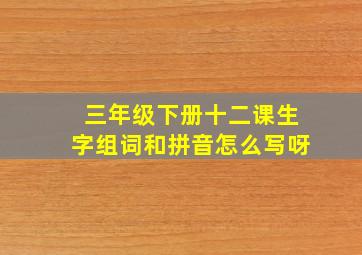 三年级下册十二课生字组词和拼音怎么写呀