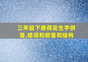 三年级下册荷花生字拼音,组词和部首和结构