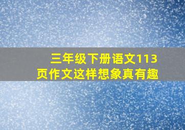 三年级下册语文113页作文这样想象真有趣