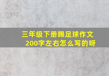 三年级下册踢足球作文200字左右怎么写的呀