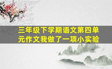 三年级下学期语文第四单元作文我做了一项小实验