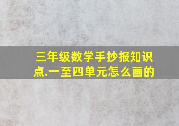 三年级数学手抄报知识点.一至四单元怎么画的