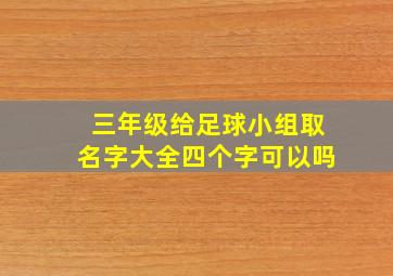 三年级给足球小组取名字大全四个字可以吗