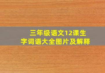 三年级语文12课生字词语大全图片及解释