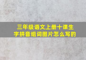 三年级语文上册十课生字拼音组词图片怎么写的