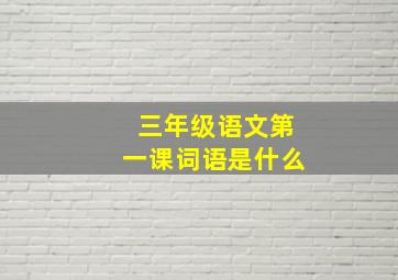 三年级语文第一课词语是什么