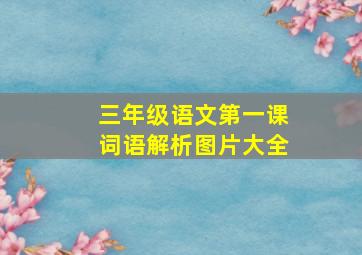 三年级语文第一课词语解析图片大全