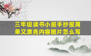 三年级读书小报手抄报简单又漂亮内容图片怎么写