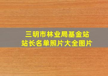 三明市林业局基金站站长名单照片大全图片