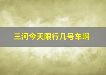 三河今天限行几号车啊