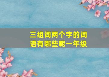 三组词两个字的词语有哪些呢一年级