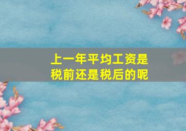 上一年平均工资是税前还是税后的呢