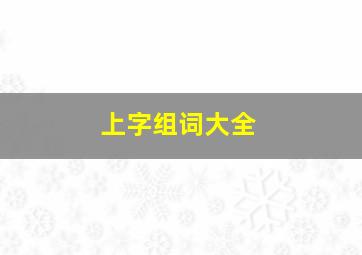 上字组词大全