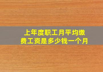 上年度职工月平均缴费工资是多少钱一个月