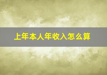 上年本人年收入怎么算