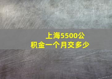 上海5500公积金一个月交多少