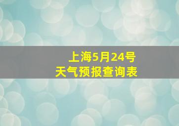 上海5月24号天气预报查询表