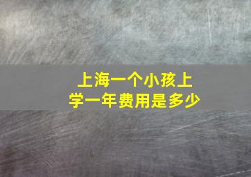 上海一个小孩上学一年费用是多少