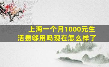 上海一个月1000元生活费够用吗现在怎么样了