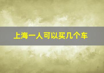 上海一人可以买几个车