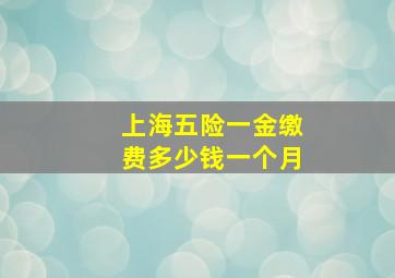 上海五险一金缴费多少钱一个月