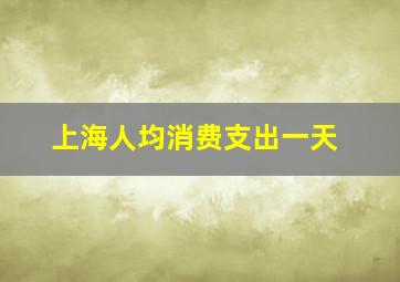 上海人均消费支出一天