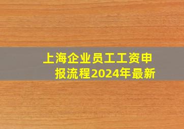 上海企业员工工资申报流程2024年最新