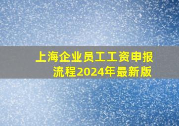 上海企业员工工资申报流程2024年最新版