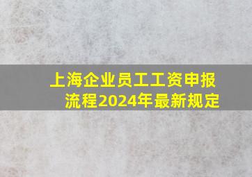 上海企业员工工资申报流程2024年最新规定