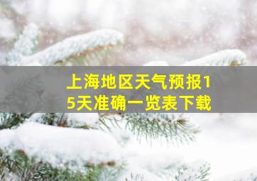 上海地区天气预报15天准确一览表下载