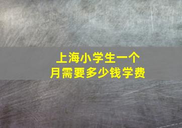 上海小学生一个月需要多少钱学费