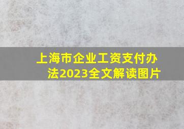 上海市企业工资支付办法2023全文解读图片