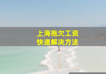 上海拖欠工资快速解决方法